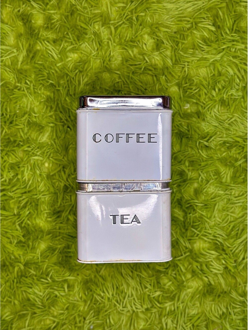 Garner Ware Vintage Chrome Metal Coffee Tea Stacking Canisters